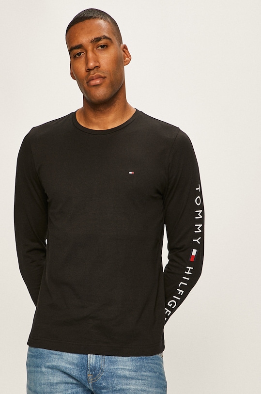 Tommy Hilfiger - Longsleeve imprimeu negru MW0MW12514
