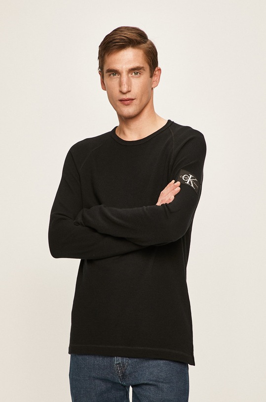 Calvin Klein Jeans - Tričko s dlouhým rukávem kulatý černá J30J314168