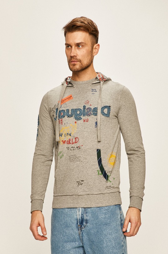 Desigual - Mikina okrúhly sivá 20SMTK48