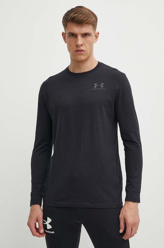 Tričko s dlhým rukávom Under Armour okrúhly čierna 1329585