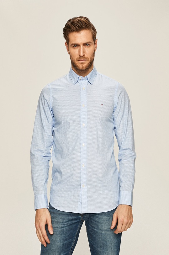Tommy Hilfiger - Košeľa slim modrá MW0MW12205