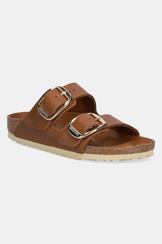 Birkenstock slapi de piele Arizona Big Buckle piele maro 1011073