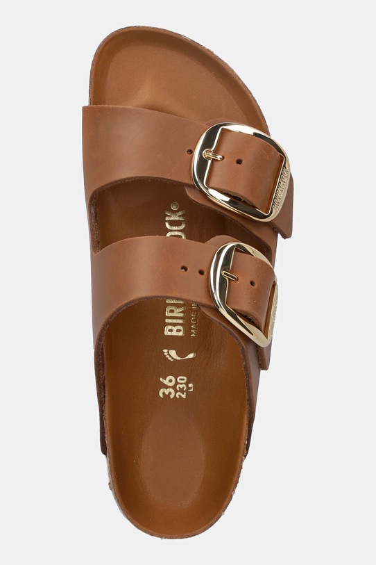 Birkenstock slapi de piele Arizona Big Buckle maro 1011073