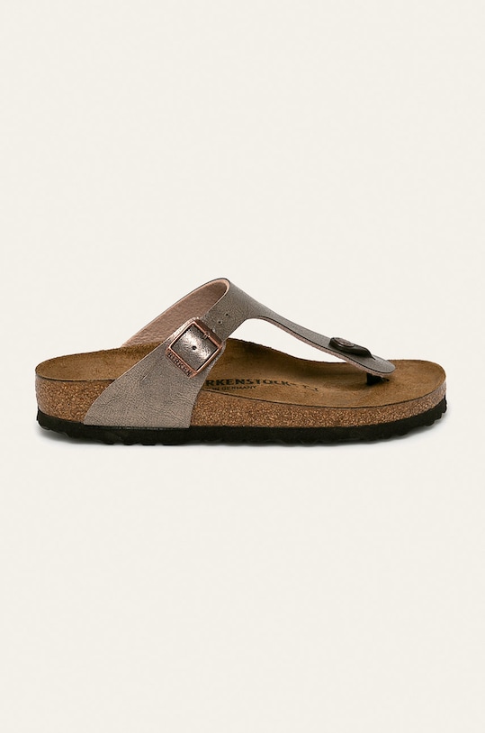 Birkenstock japonki Gizeh imitacja skóry licowej brązowy 1016145
