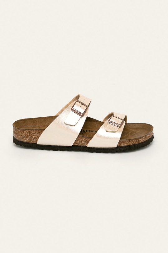 Birkenstock klapki Sydney imitacja skóry licowej beżowy 1016171