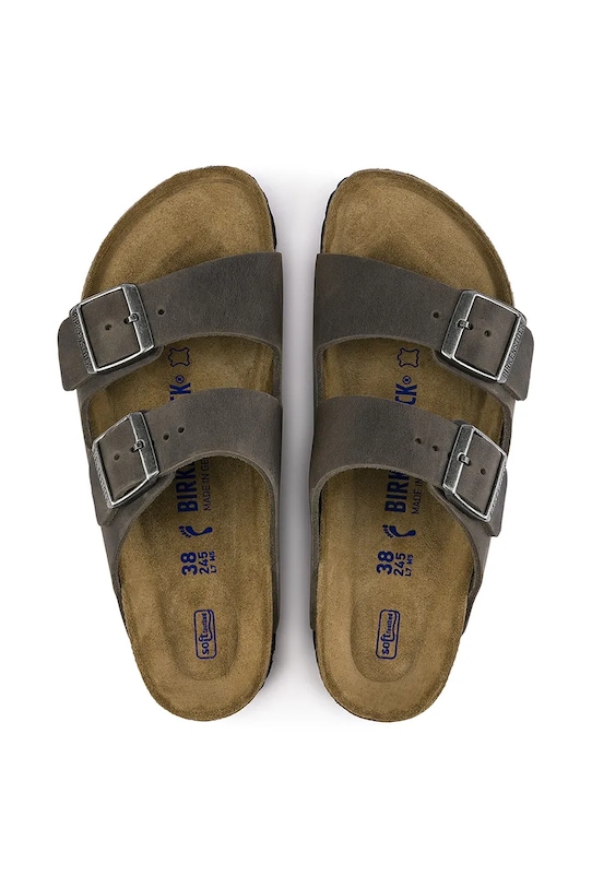Birkenstock - Δερμάτινες παντόφλες Arizona FL SFB 1013645 γκρί