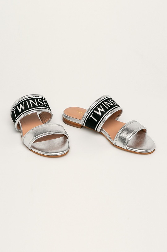 Twinset - Slapi de piele 201TCP130.S08637 argintiu SS20