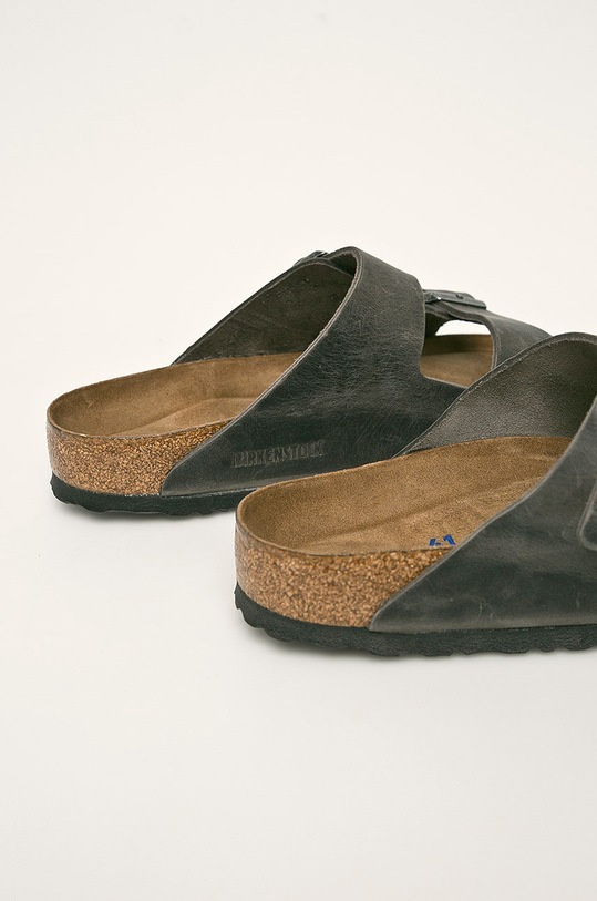 Obuwie Birkenstock - Klapki skórzane Arizona 552801 szary