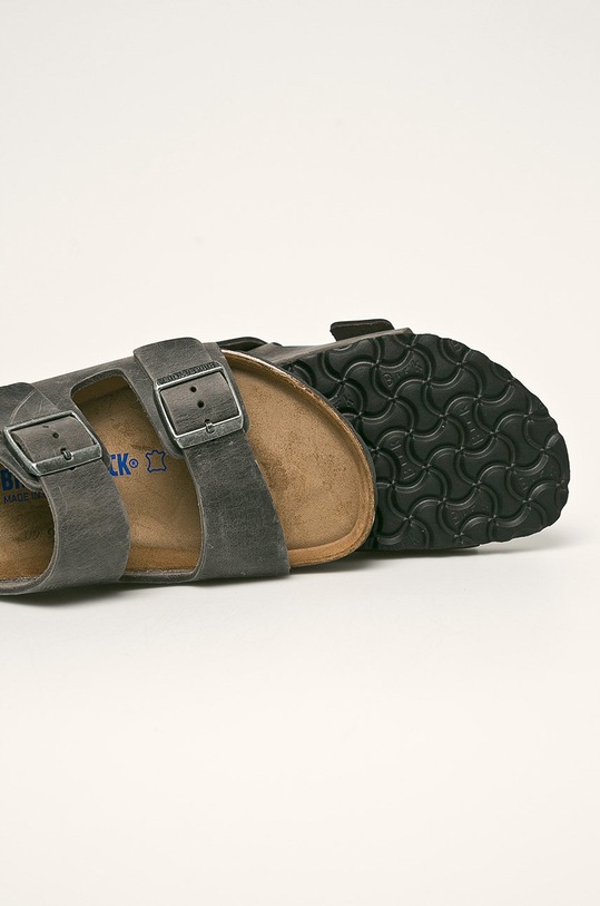 Birkenstock - Klapki skórzane Arizona szary 552801