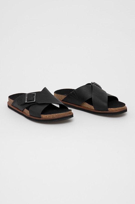 Timberland Klapki skórzane Amalfi Vibes Cross Slide TB0A2B650151 czarny SS21