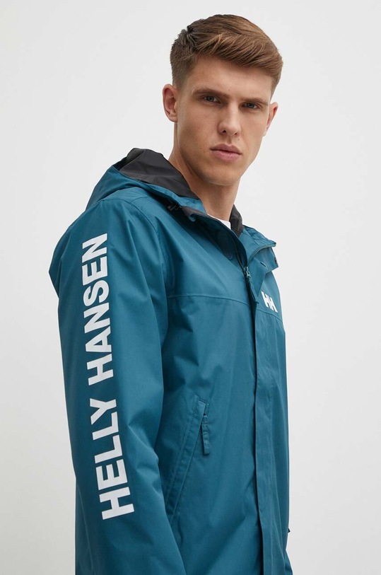 Helly Hansen geaca de ploaie Ervik turcoaz 64032