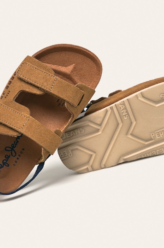 Pepe Jeans - Detské sandále Bio Velcro hnedá PBS90039