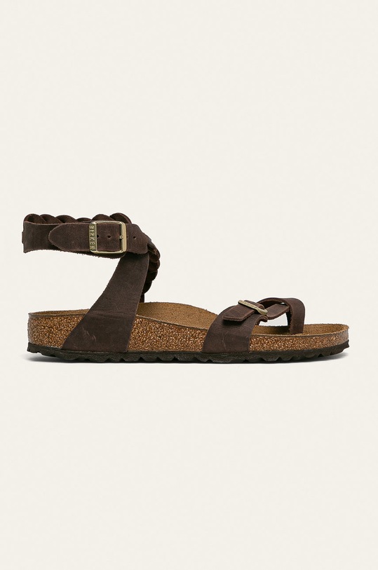 Birkenstock - Sandale de piele Yara Braided piele întoarsă maro 1015928