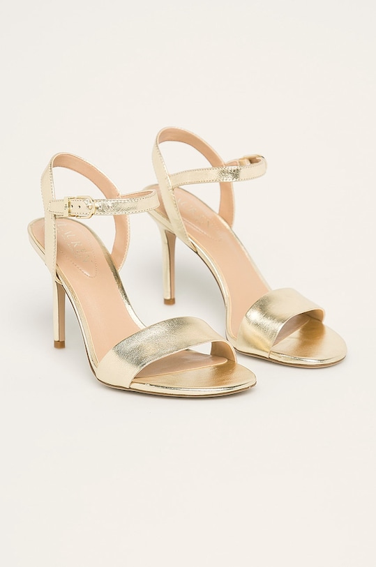 Lauren Ralph Lauren - Kožené sandály 802784247001 zlatá AW20