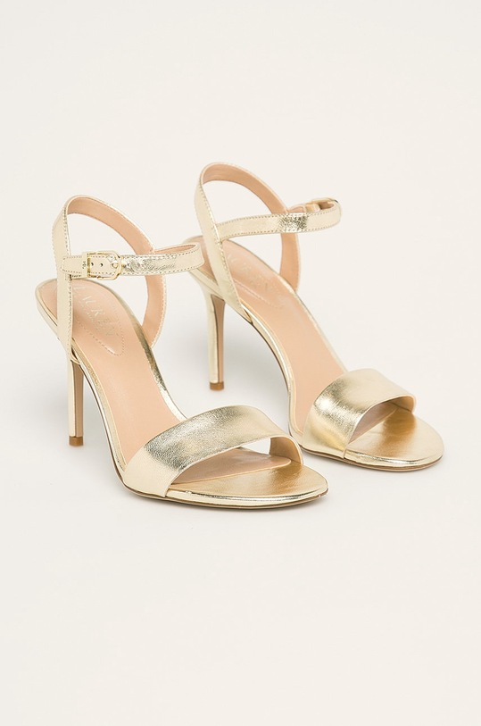 Lauren Ralph Lauren - Sandały skórzane Gwen Sandals Dress 802784247001 złoty AW20