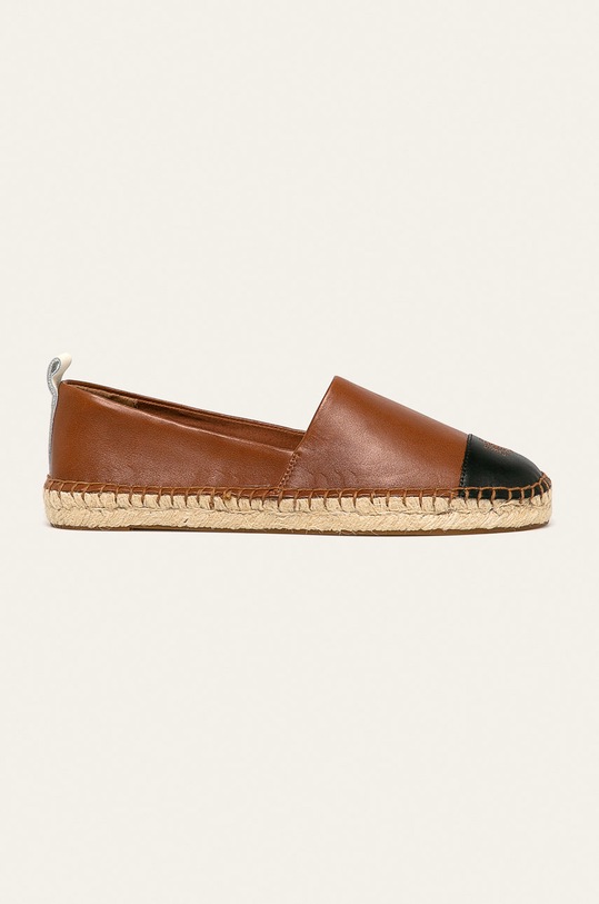 Lauren Ralph Lauren - Kožené espadrilky usňová koža hnedá 802774712002