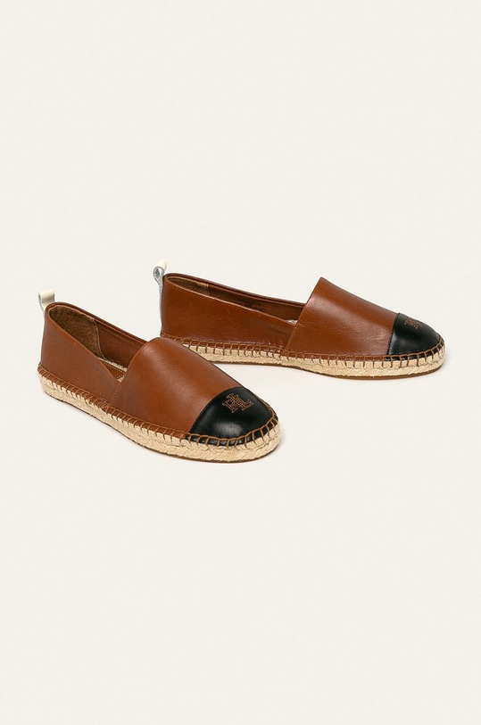 Lauren Ralph Lauren - Kožené espadrilky 802774712002 hnedá SS20