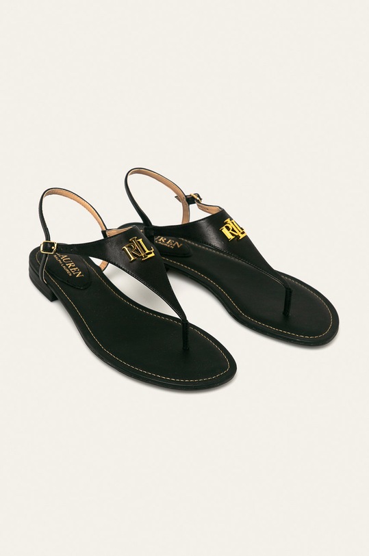 Lauren Ralph Lauren - Kožené sandále 802774600001 čierna SS21