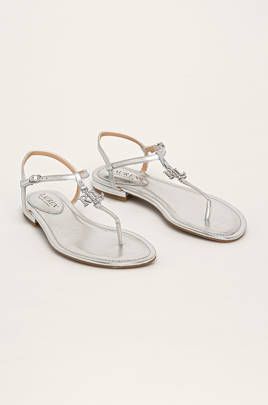 Lauren Ralph Lauren - Sandale de piele 802774604002 argintiu SS20
