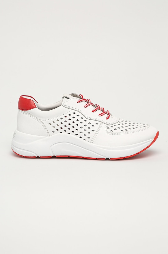 Caprice - Bőr cipő lapos fehér 9.9.23500.24.151