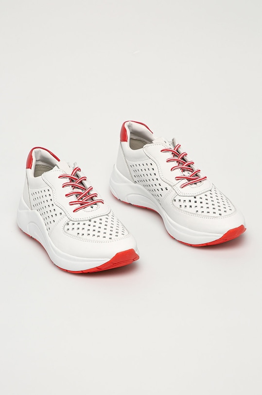 Caprice - Bőr cipő 9.9.23500.24.151 fehér SS21