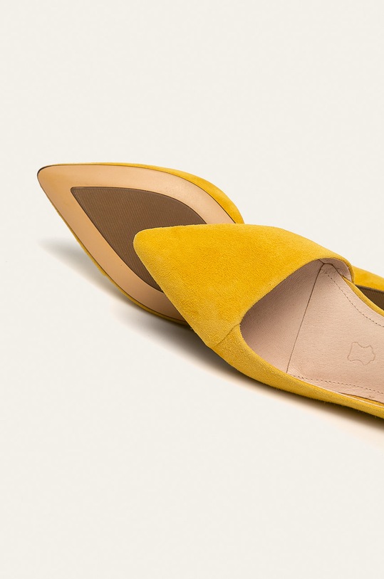 Caprice - Kožené balerínky žltá 9.9.24203.24.641