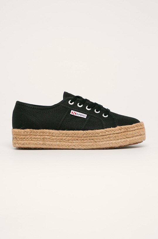 Superga - Εσπαντρίγιες ίσια πλατφόρμα μαύρο S00CF20.999