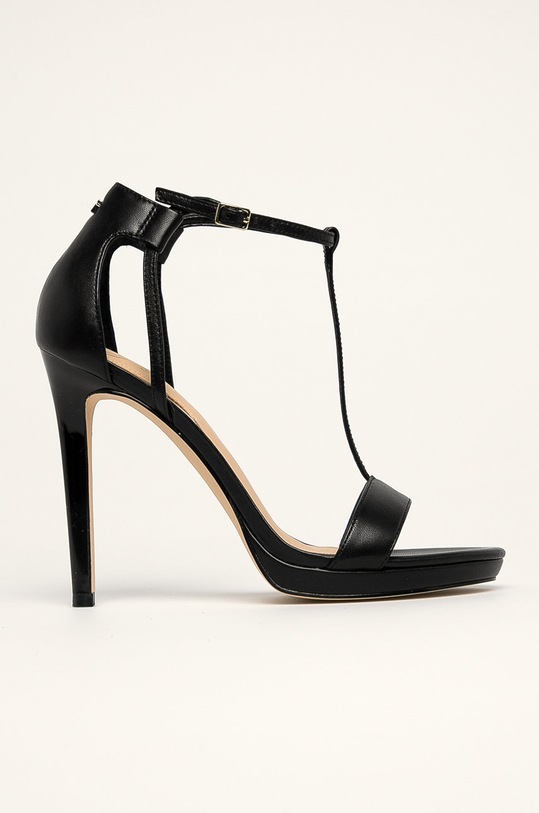 Guess Jeans - Kožené sandále usňová koža čierna FL6TEU.LEA03