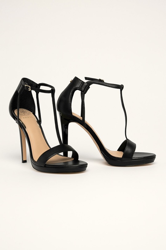 Guess Jeans - Kožené sandále FL6TEU.LEA03 čierna SS20