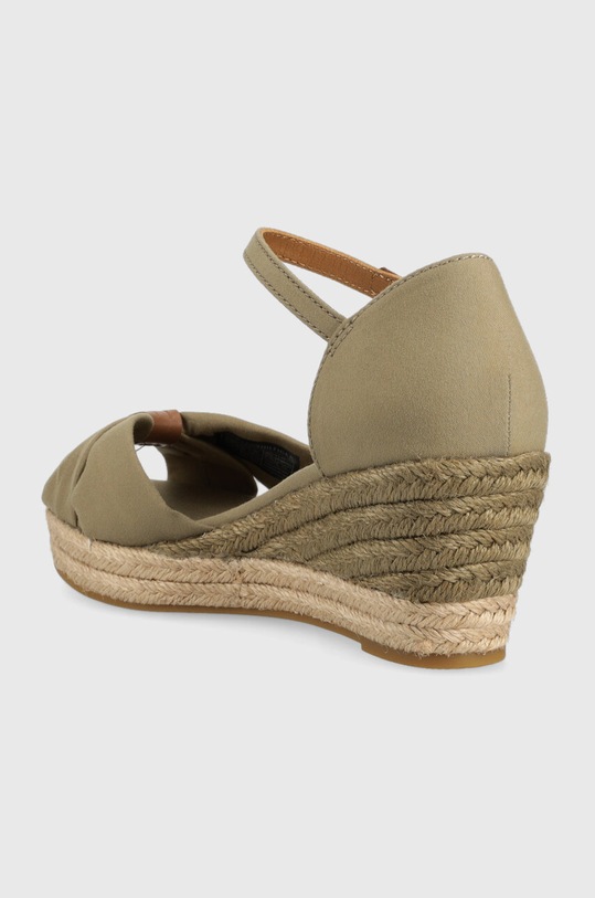 Obuwie Tommy Hilfiger sandały BASIC OPENED TOE MID WEDGE FW0FW04785 zielony