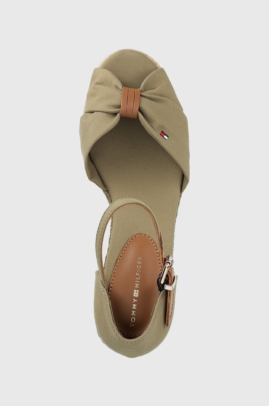 Tommy Hilfiger sandały BASIC OPENED TOE MID WEDGE zielony FW0FW04785