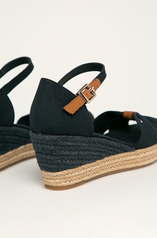 Tommy Hilfiger sandały BASIC OPENED TOE MID WEDGE granatowy FW0FW04785