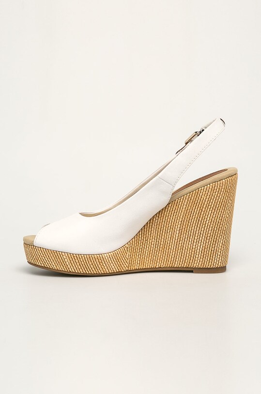 Obuwie Tommy Hilfiger – Sandały ICONIC ELENA SLING BACK WEDGE FW0FW04789 biały