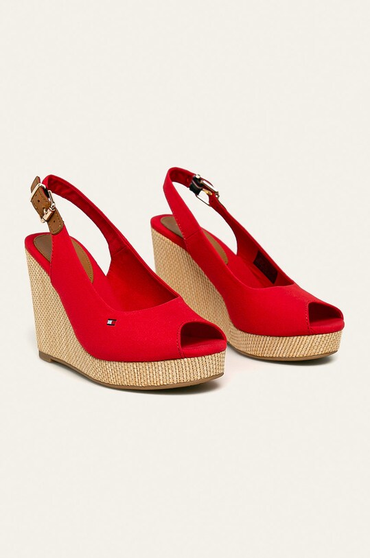Tommy Hilfiger - Σανδάλια ICONIC ELENA SLING BACK WEDGE FW0FW04789 κόκκινο SS24