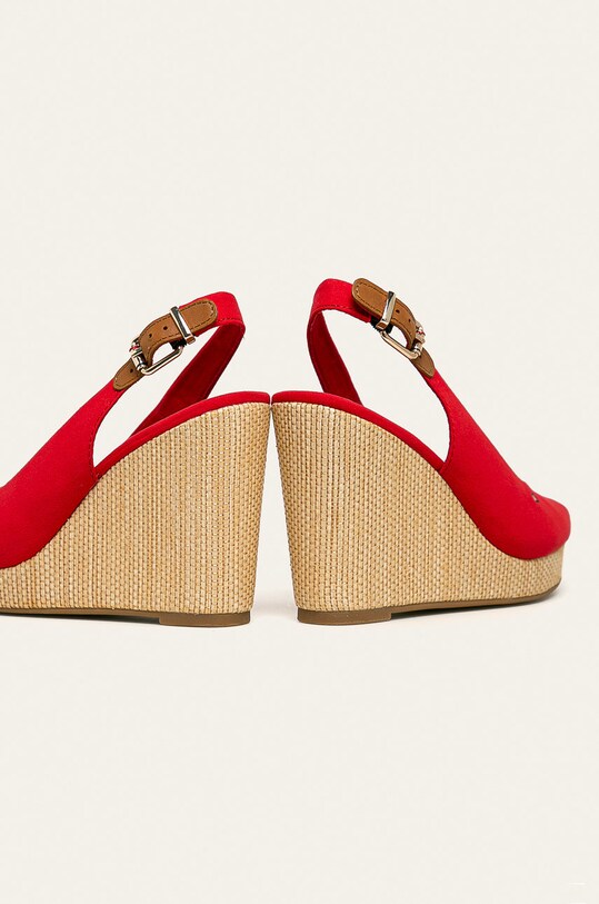 Παπούτσια Tommy Hilfiger - Σανδάλια ICONIC ELENA SLING BACK WEDGE FW0FW04789 κόκκινο