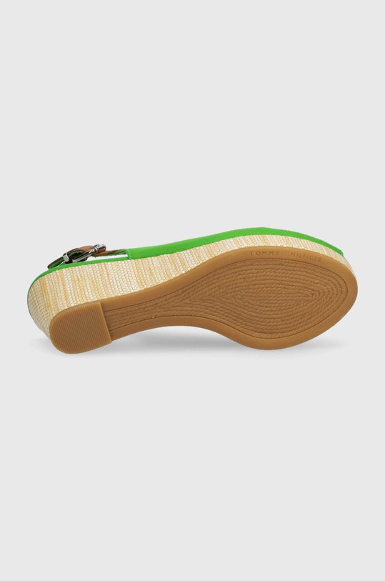 Tommy Hilfiger sandały ICONIC ELBA SLING BACK WEDGE FW0FW04788 zielony