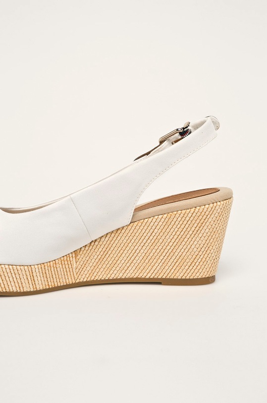 Παπούτσια Tommy Hilfiger - Σανδάλια ICONIC ELBA SLING BACK WEDGE FW0FW04788 λευκό