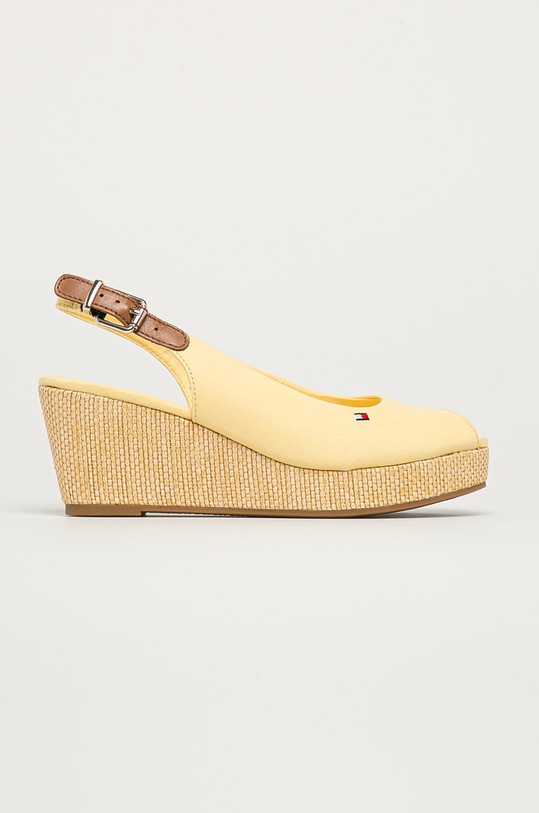 Tommy Hilfiger sandały ICONIC ELBA SLING BACK WEDGE 5-8 cm żółty FW0FW04788