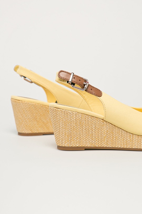 Obuwie Tommy Hilfiger sandały ICONIC ELBA SLING BACK WEDGE FW0FW04788 żółty