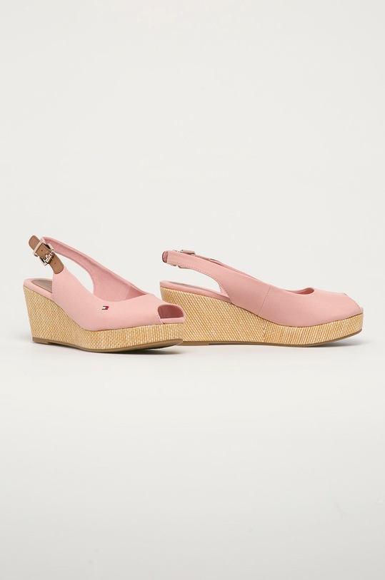 Tommy Hilfiger - Σανδάλια ICONIC ELBA SLING BACK WEDGE FW0FW04788 ροζ SS24