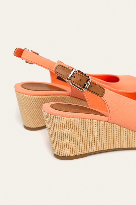 Παπούτσια Tommy Hilfiger - Σανδάλια ICONIC ELBA SLING BACK WEDGE FW0FW04788 πορτοκαλί