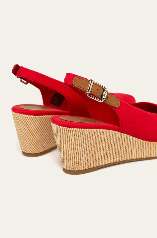 Obuwie Tommy Hilfiger sandały ICONIC ELBA SLING BACK WEDGE FW0FW04788 czerwony