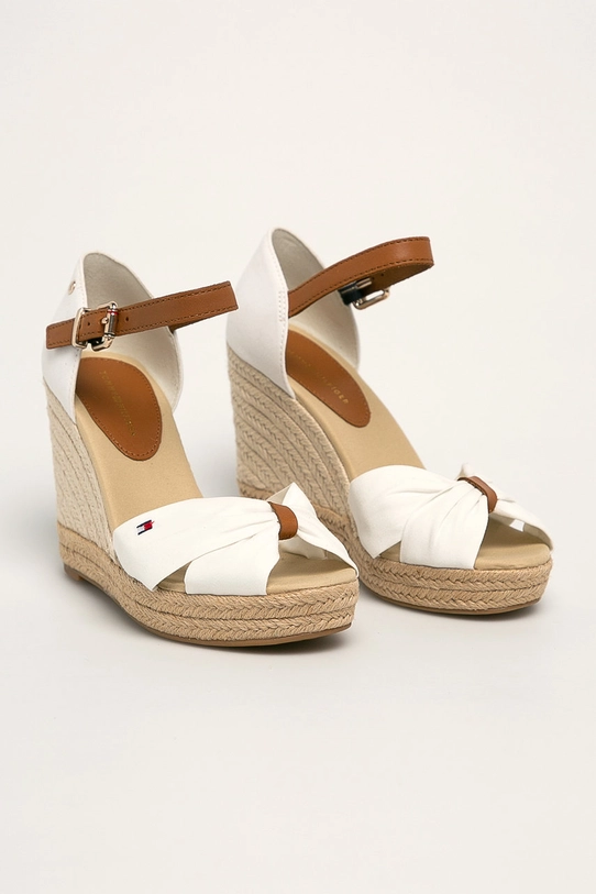 Tommy Hilfiger sandały BASIC OPENED TOE HIGH WEDGE biały FW0FW04784