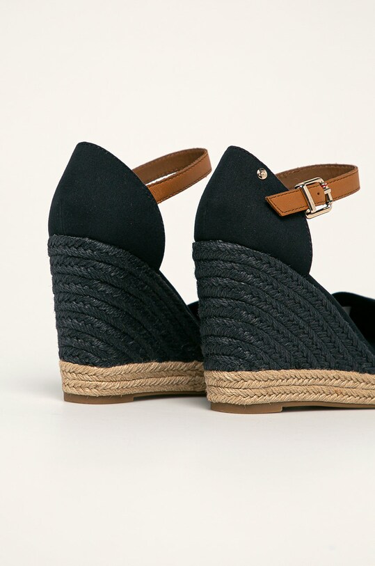Obuwie Tommy Hilfiger sandały BASIC OPENED TOE HIGH WEDGE FW0FW04784 granatowy