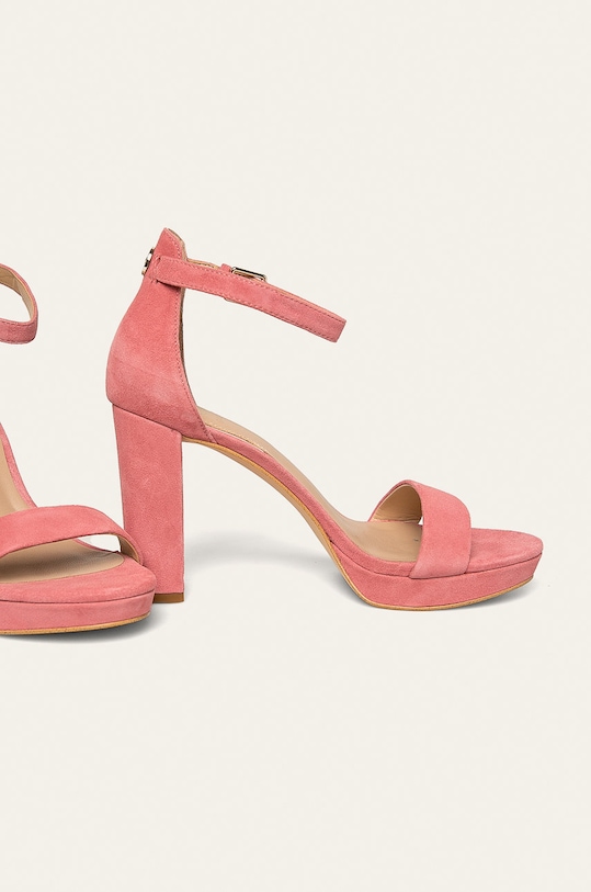 Guess Jeans - Sandały skórzane FL5ORE.SUE03 różowy SS20