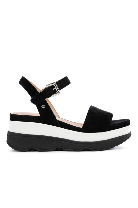 Geox - Bőr szandál velúr bőr fekete D02HBC.00021