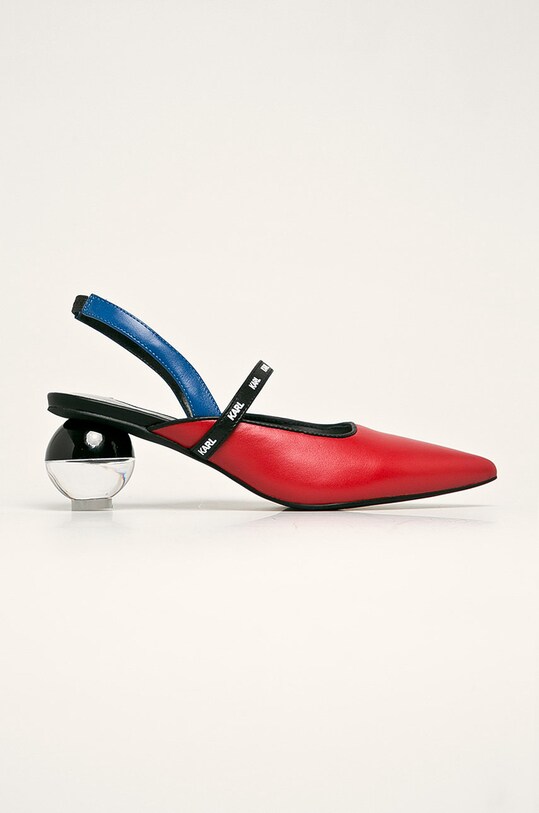 Karl Lagerfeld - Sandále imitácia kože červená KL33005