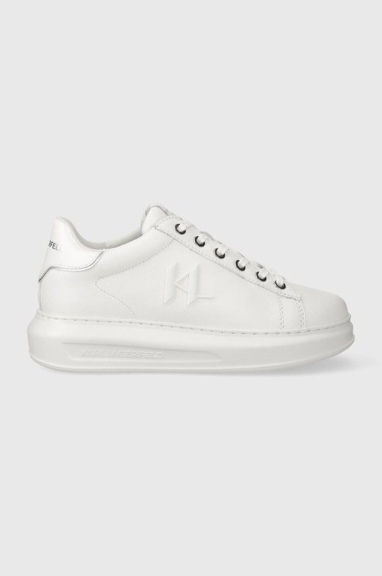 Karl Lagerfeld - Kožená obuv KAPRI platforma biela KL62515