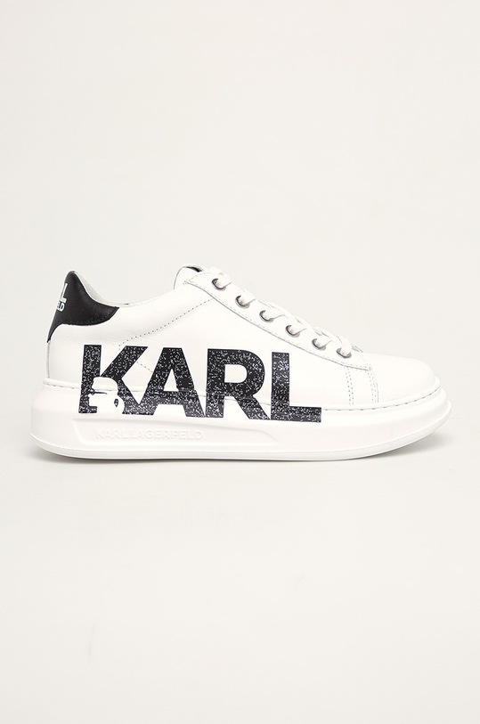 Karl Lagerfeld - Ghete de piele plată alb KL62523