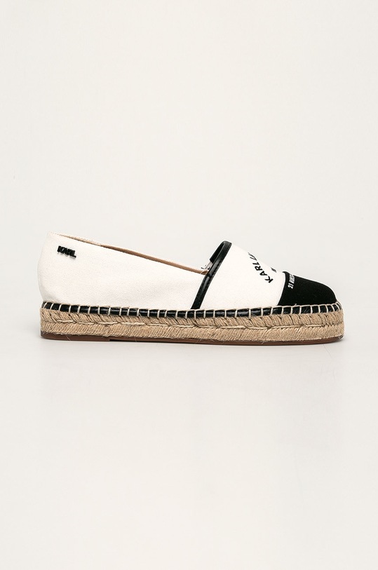 Karl Lagerfeld - Espadryle KL80108 tekstylny biały KL80108